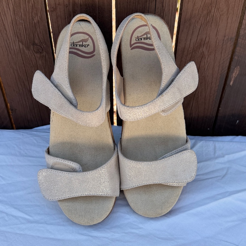 DANSKO Vienna 2 Velcro strap leather sandal sparkles 41